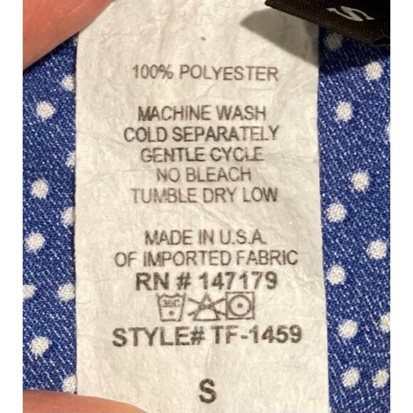 Allison Joy Blue Polka Dot Off-Shoulder Blouse Womens S - Picture 9 of 13
